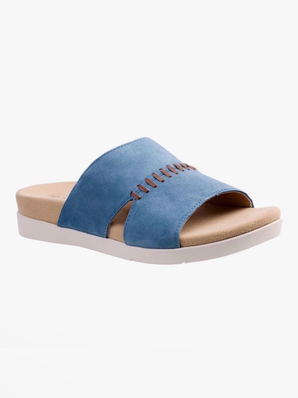 Spenco Twilight Woven Orthotic Suede Slide Bluestone size 11D wide